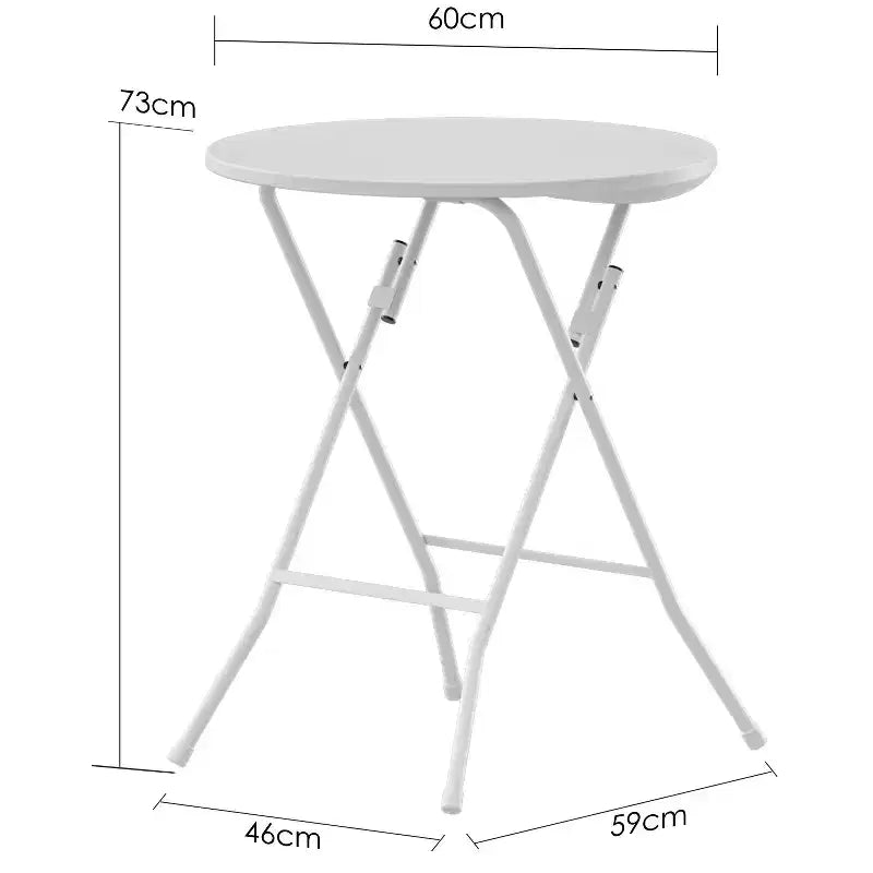 Table de cocktail pliante blanche haute, table pliante ronde de hauteur bar avec pieds amovibles pour banquets intérieurs et extérieurs pour fêtes, mariages, pique-niques