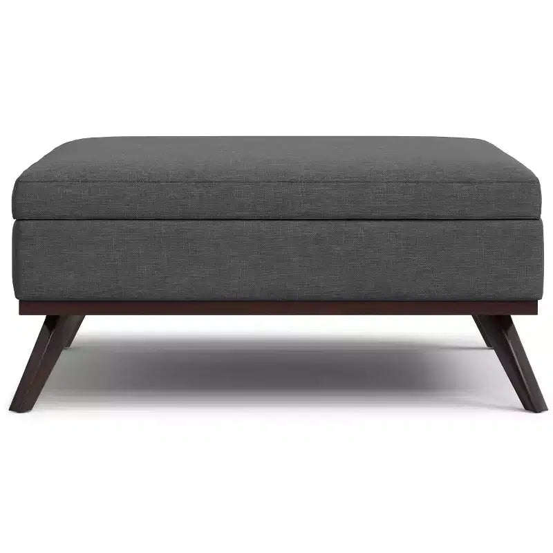 Pouffe de rangement/table basse carrée XL moderne du milieu du siècle, largeur 102 cm