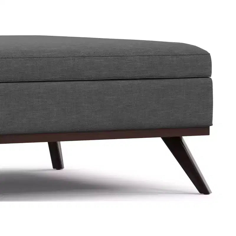 Pouffe de rangement/table basse carrée XL moderne du milieu du siècle, largeur 102 cm