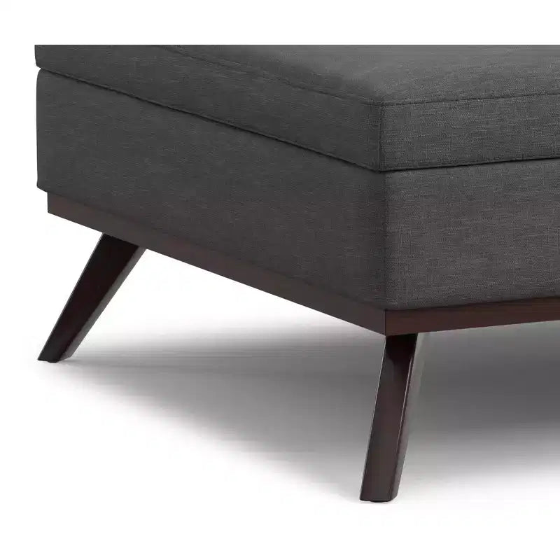 Pouffe de rangement/table basse carrée XL moderne du milieu du siècle, largeur 102 cm