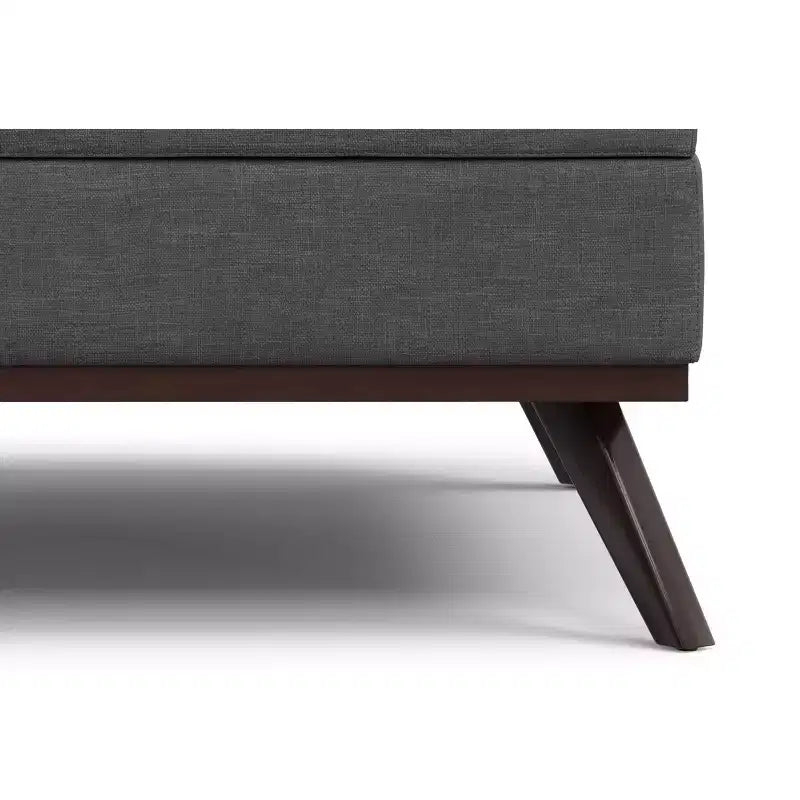 Pouffe de rangement/table basse carrée XL moderne du milieu du siècle, largeur 102 cm