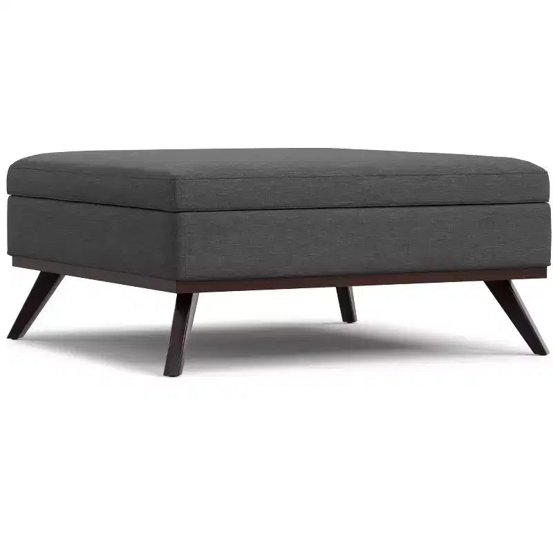 Pouffe de rangement/table basse carrée XL moderne du milieu du siècle, largeur 102 cm