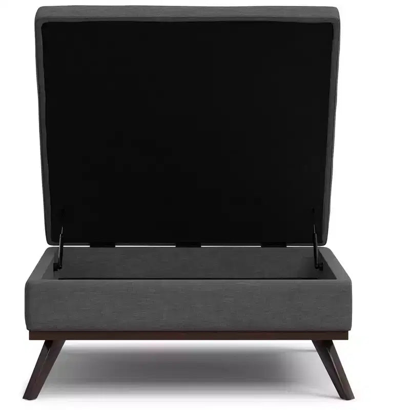 Pouffe de rangement/table basse carrée XL moderne du milieu du siècle, largeur 102 cm