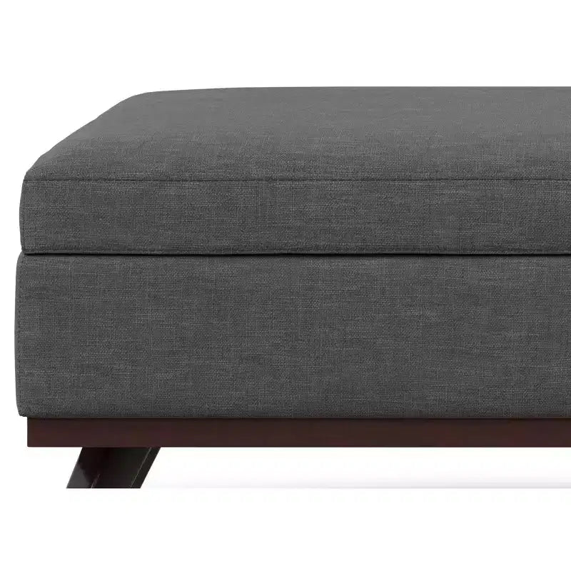 Pouffe de rangement/table basse carrée XL moderne du milieu du siècle, largeur 102 cm