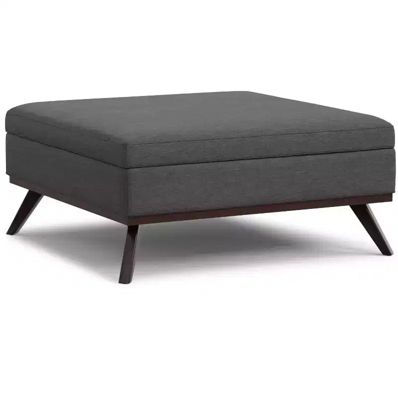 Pouffe de rangement/table basse carrée XL moderne du milieu du siècle, largeur 102 cm
