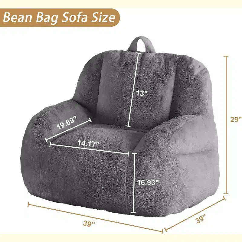 Pouf géant, canapé-lit poire en fausse fourrure avec rembourrage, pouf pour adultes, grand canapé de sol paresseux, grand pouf de salon