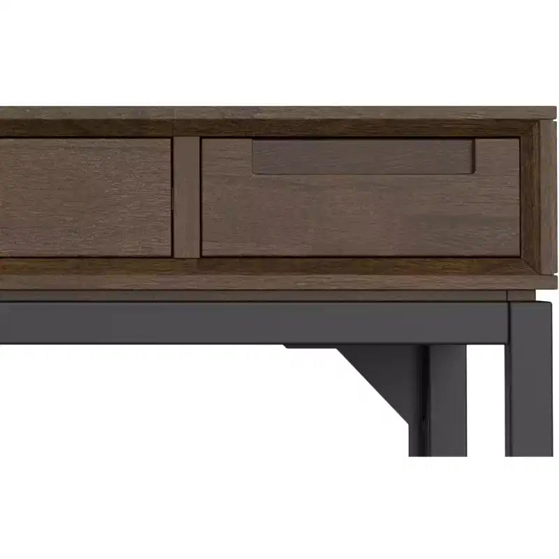 Petit bureau moderne industriel en bois massif de 122 cm de large