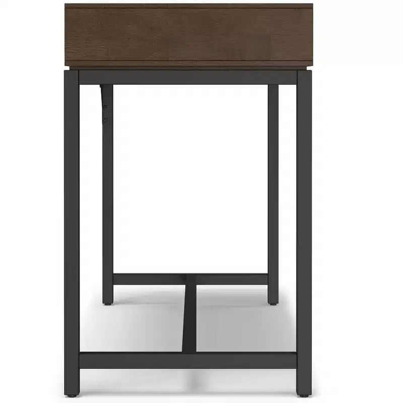Petit bureau moderne industriel en bois massif de 122 cm de large