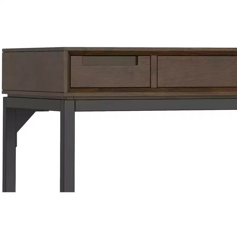 Petit bureau moderne industriel en bois massif de 122 cm de large