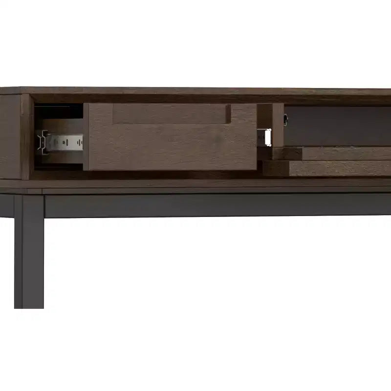 Petit bureau moderne industriel en bois massif de 122 cm de large