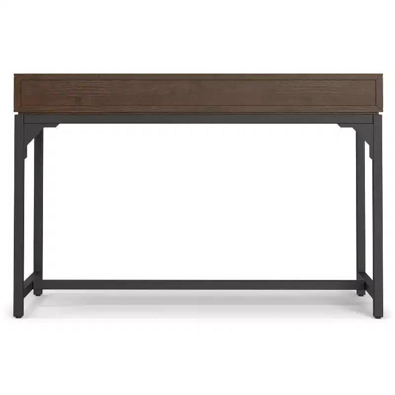 Petit bureau moderne industriel en bois massif de 122 cm de large