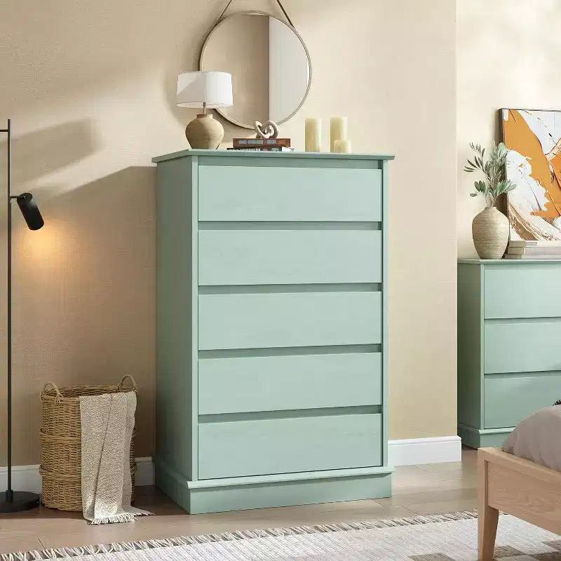 Commode haute pour chambre à coucher, commode verticale en bois avec rangement profond et organisateur de placard