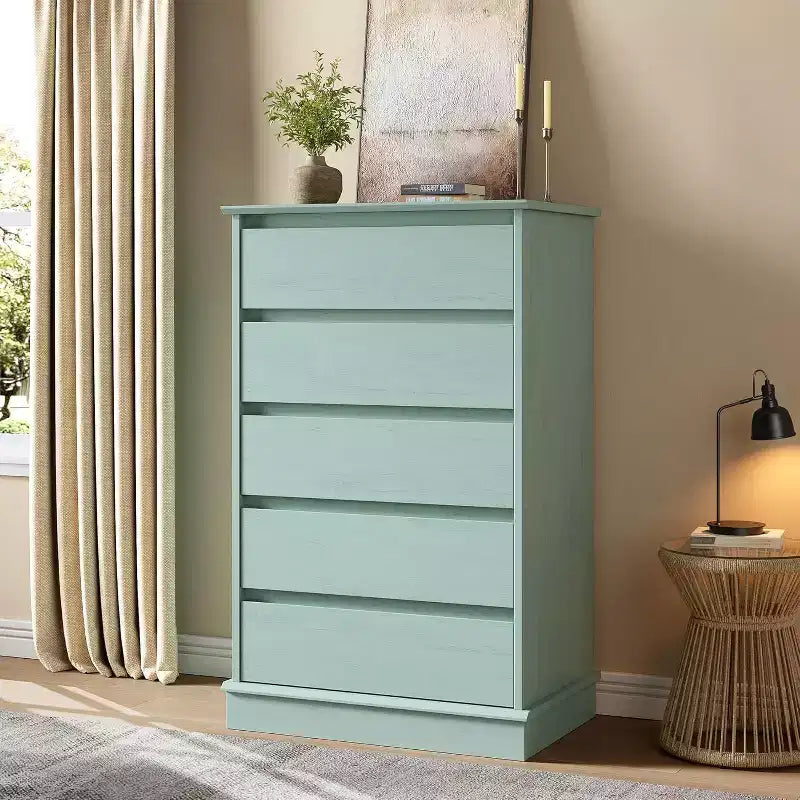 Commode haute pour chambre à coucher, commode verticale en bois avec rangement profond et organisateur de placard