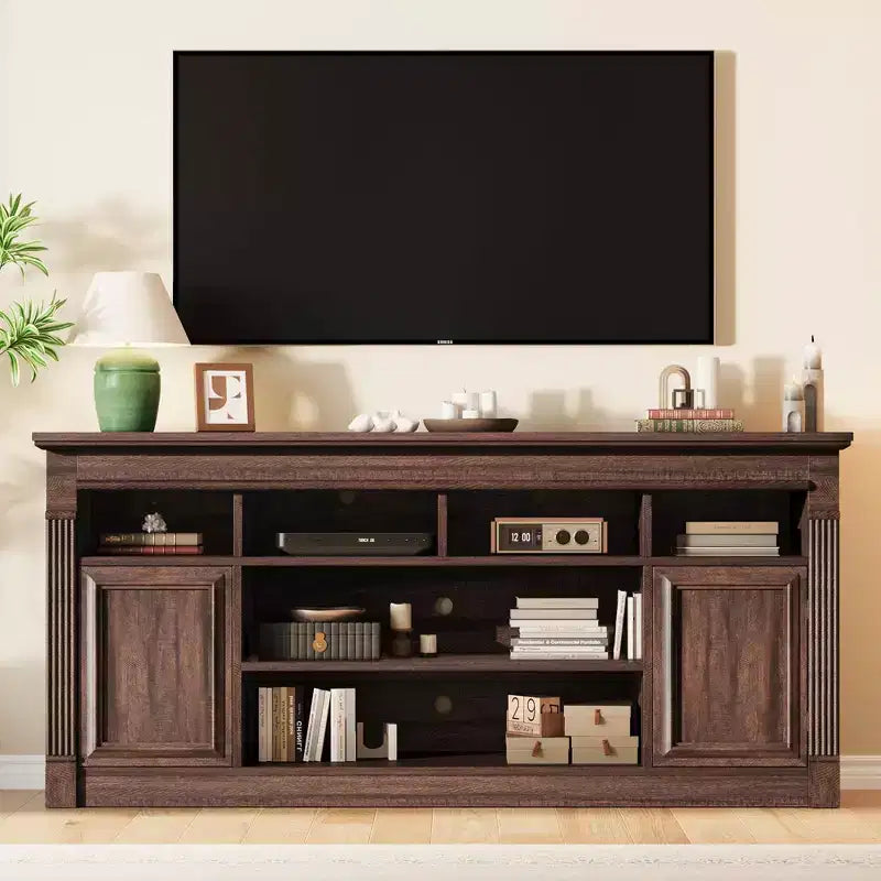 Meuble TV 58" pour téléviseur jusqu'à 75", meuble TV de 33" de haut, meuble TV de style ferme pour salon