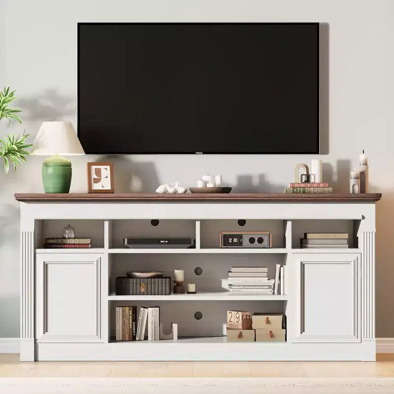 Meuble TV 58" pour téléviseur jusqu'à 75", meuble TV de 33" de haut, meuble TV de style ferme pour salon