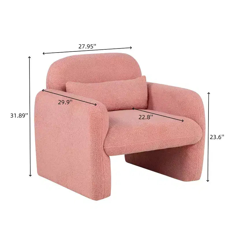Fauteuil d'appoint moderne en polaire Teddy, canapé simple avec oreiller