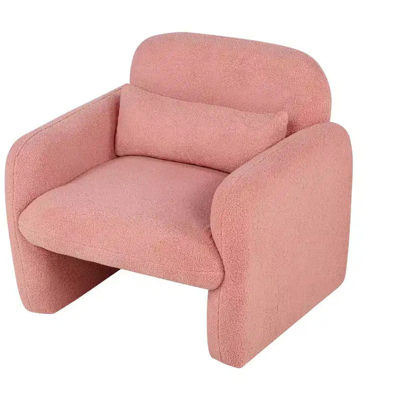 Fauteuil d'appoint moderne en polaire Teddy, canapé simple avec oreiller