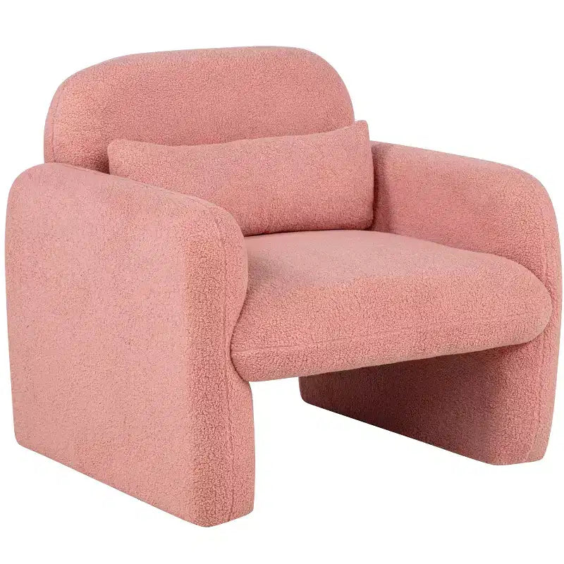 Fauteuil d'appoint moderne en polaire Teddy, canapé simple avec oreiller
