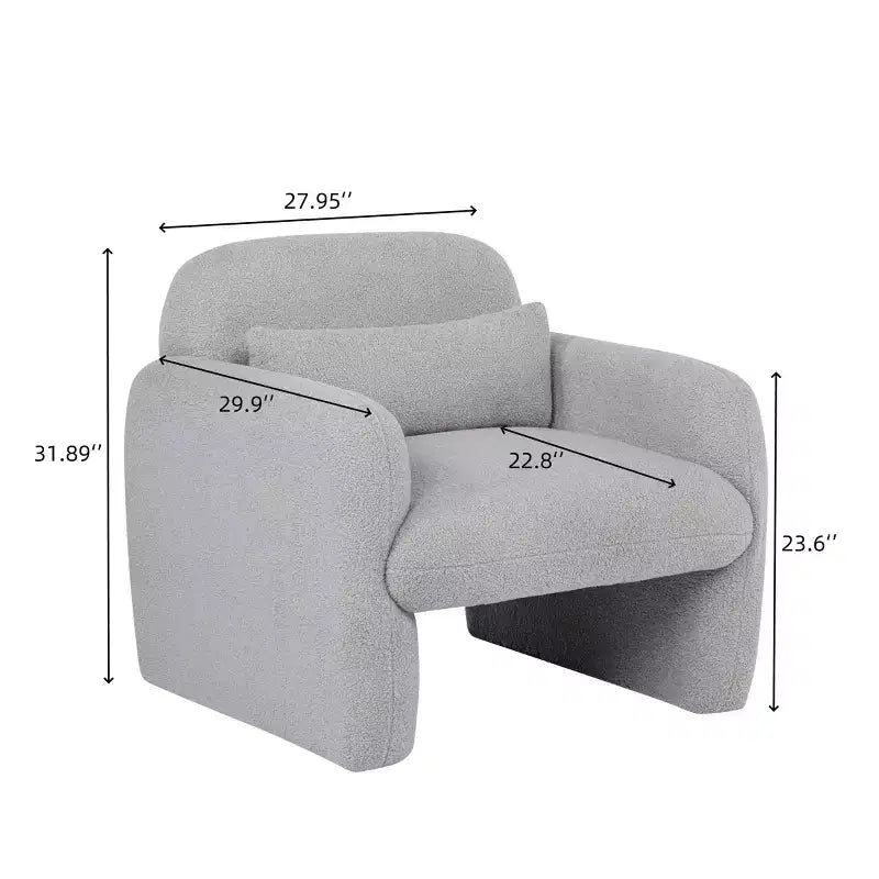 Fauteuil d'appoint moderne en polaire Teddy, canapé simple avec oreiller