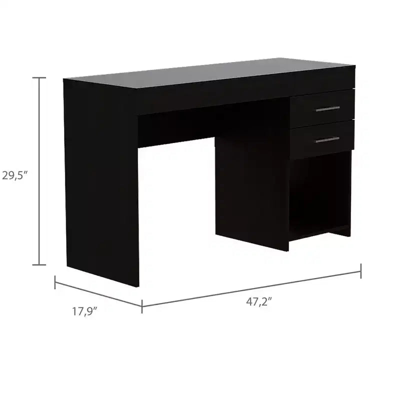 Bureau informatique moderne de 120 cm avec 2 tiroirs, étagère ouverte et armoire pour le bureau à domicile