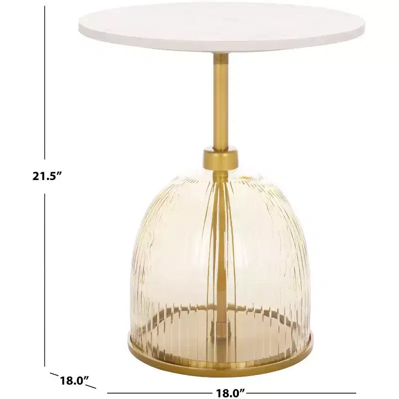 Table d'appoint moderne en fer, verre et marbre pour une décoration intérieure contemporaine