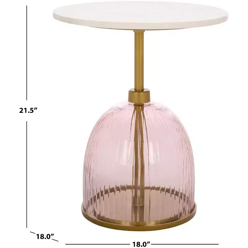 Table d'appoint moderne en fer, verre et marbre pour une décoration intérieure contemporaine