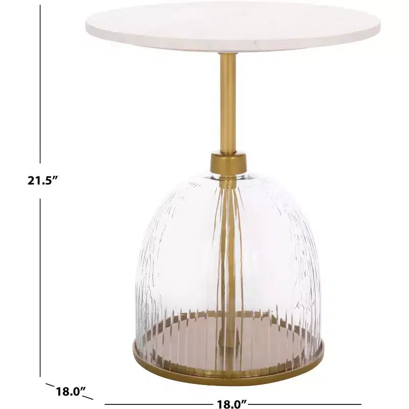 Table d'appoint moderne en fer, verre et marbre pour une décoration intérieure contemporaine