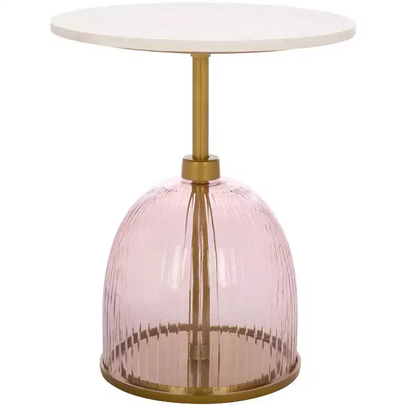 Table d'appoint moderne en fer, verre et marbre pour une décoration intérieure contemporaine
