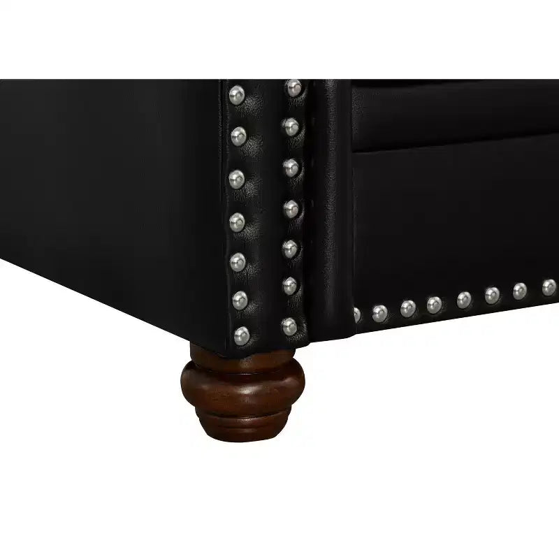 Canapé individuel moderne en similicuir de 35,8" avec pieds en bois pour salon et bureau