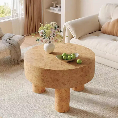 Table basse ronde de 80 cm avec motif ronce pour salon et petits espaces
