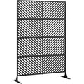 Metal Room Divider, 120x180cm Black Wrought Iron Screen, for Living Room Bedroom Partition