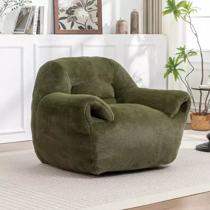Pouf géant en fausse fourrure avec mousse à mémoire de forme pour adultes et enfants