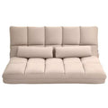 Canapé-lit convertible au sol, lit pliant, chaise longue d'appoint avec 2 oreillers, dossier et appuie-tête réglables, 130 cm de long